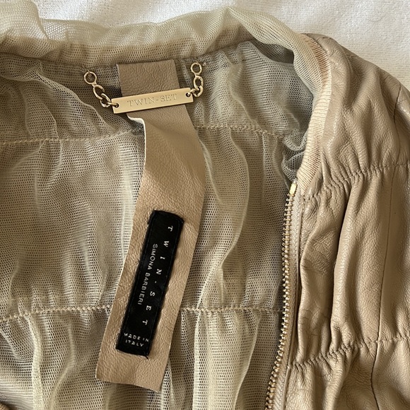 Twinset leather jacket taupe , excellent condition, lamb leather - Picture 2 of 4